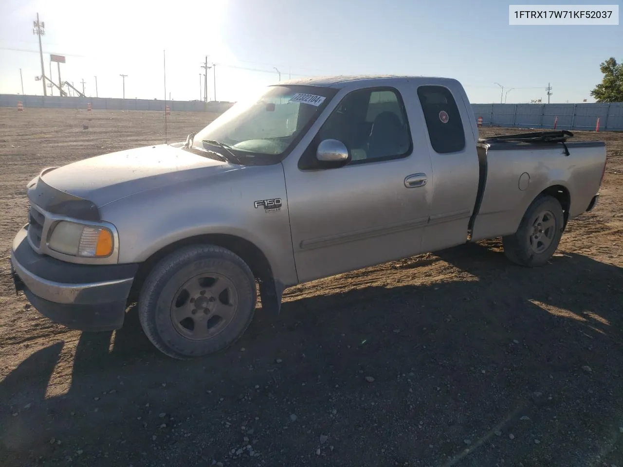 2001 Ford F150 VIN: 1FTRX17W71KF52037 Lot: 72322104