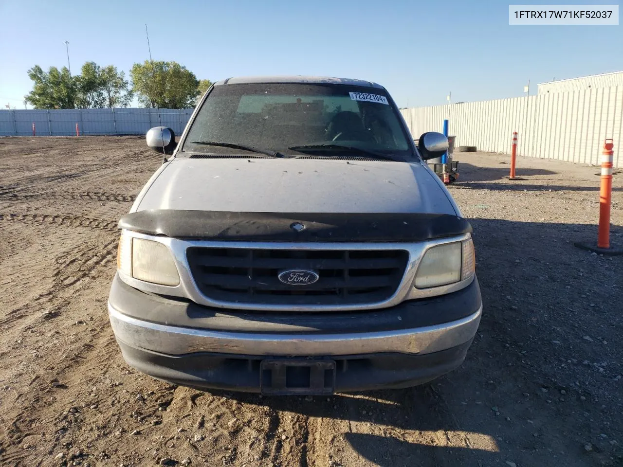 2001 Ford F150 VIN: 1FTRX17W71KF52037 Lot: 72322104