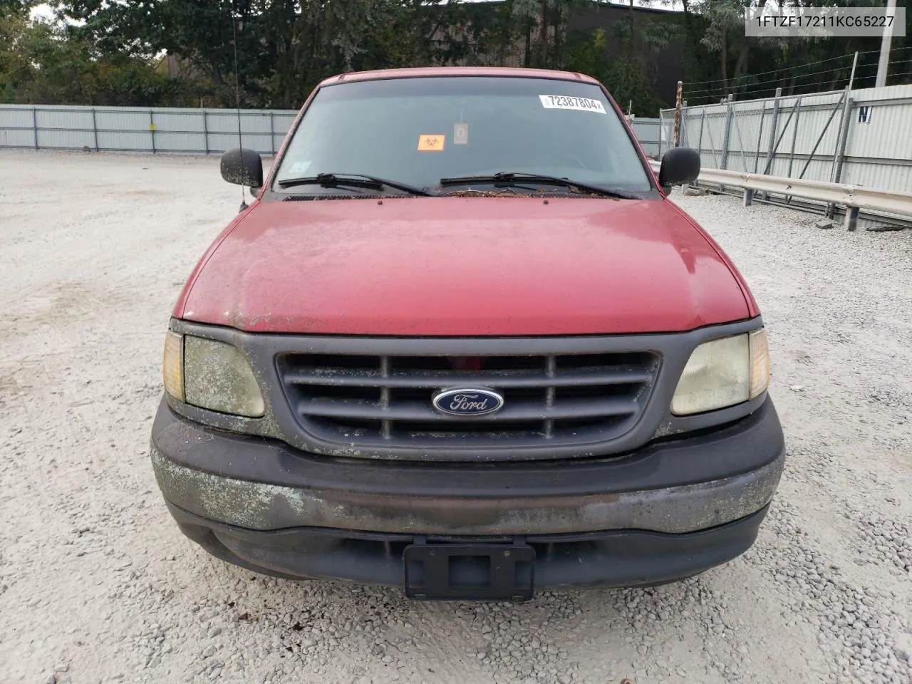 2001 Ford F150 VIN: 1FTZF17211KC65227 Lot: 72387804