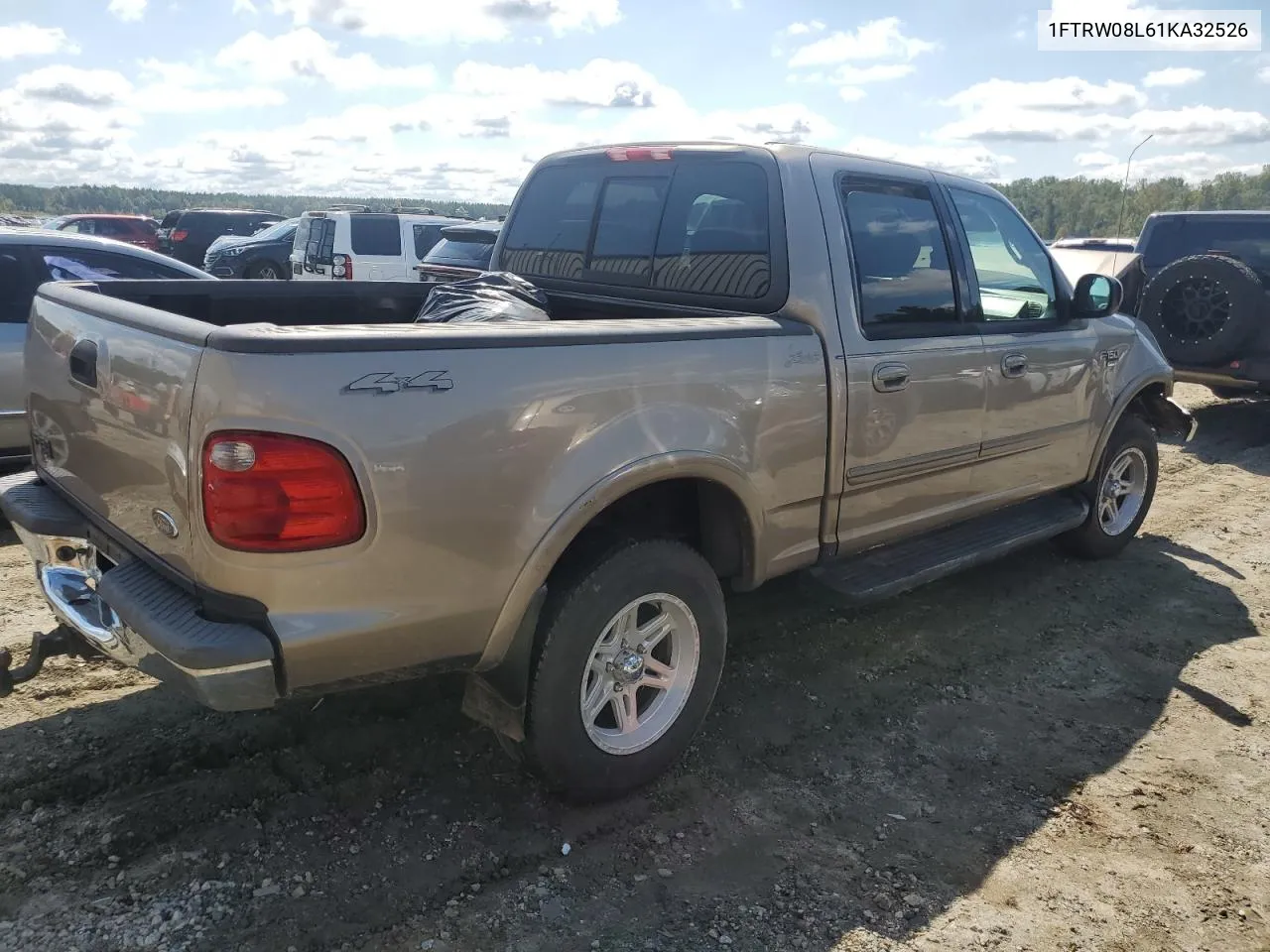 2001 Ford F150 Supercrew VIN: 1FTRW08L61KA32526 Lot: 72541174