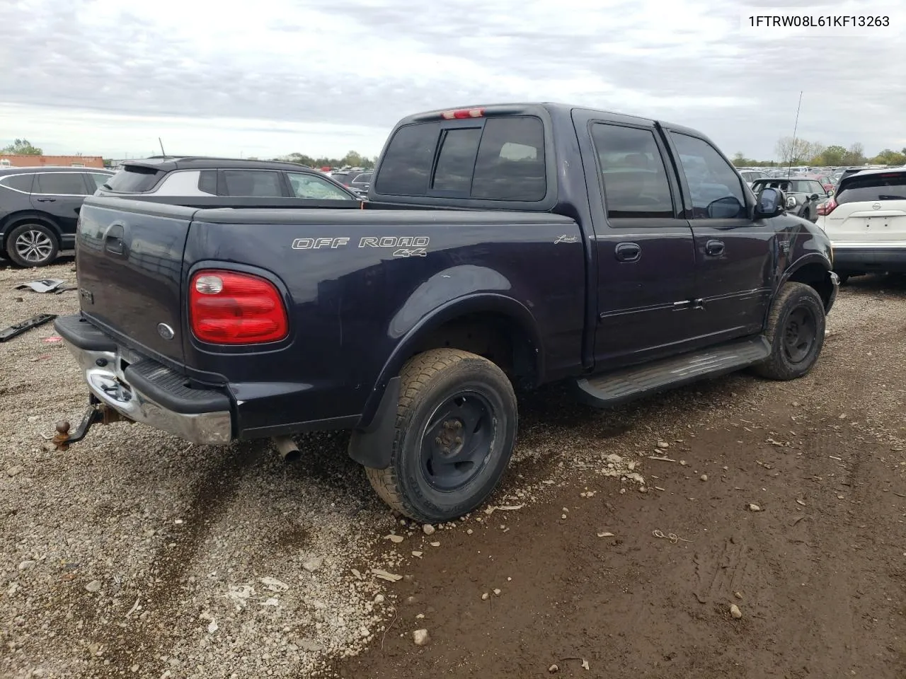 2001 Ford F150 Supercrew VIN: 1FTRW08L61KF13263 Lot: 72587304