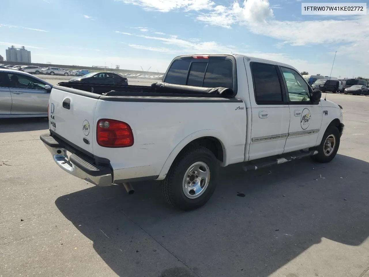 2001 Ford F150 Supercrew VIN: 1FTRW07W41KE02772 Lot: 73586724