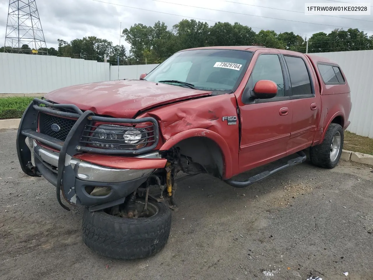 2001 Ford F150 Supercrew VIN: 1FTRW08W01KE02928 Lot: 73629704