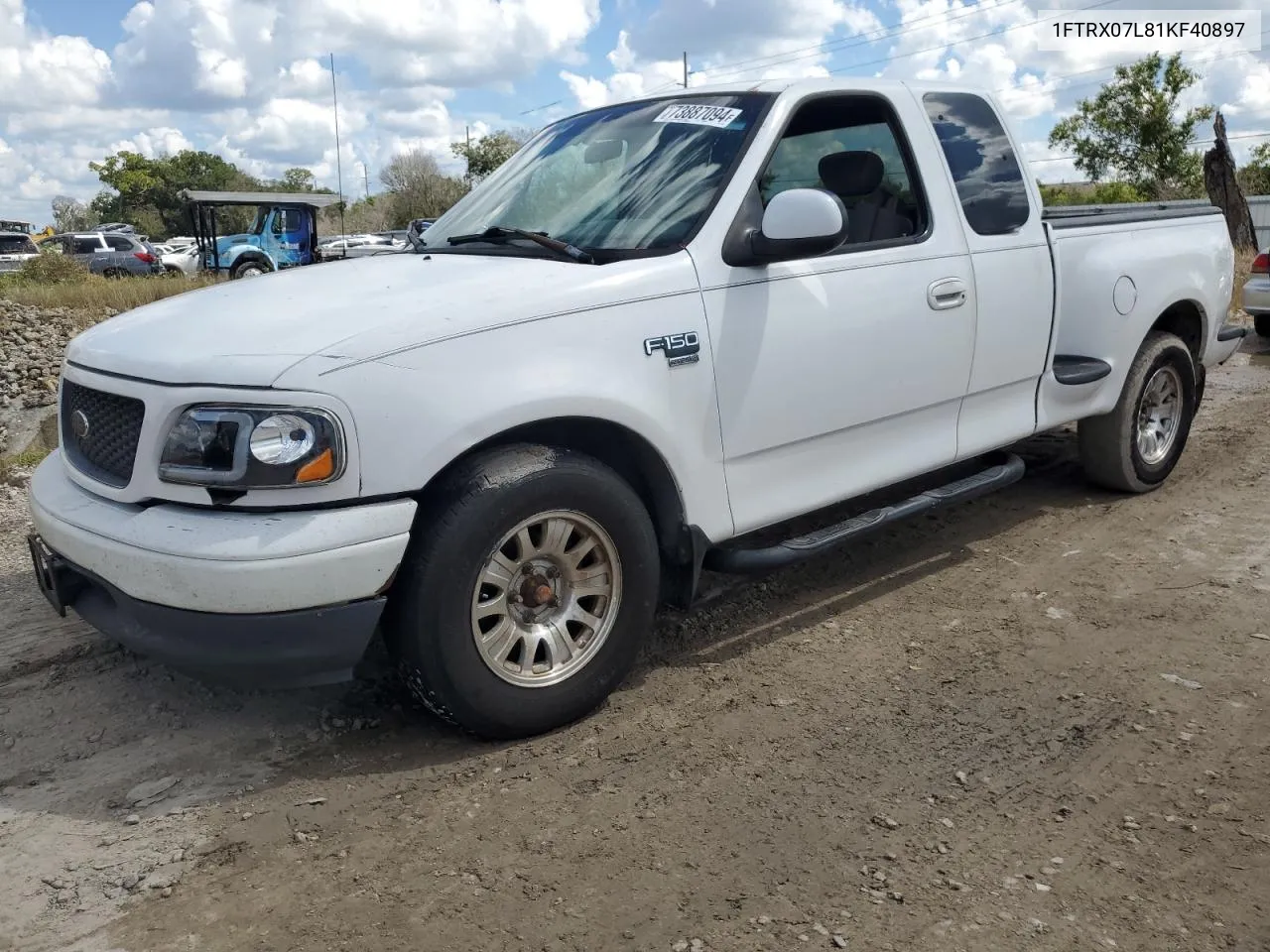 2001 Ford F150 VIN: 1FTRX07L81KF40897 Lot: 73887094