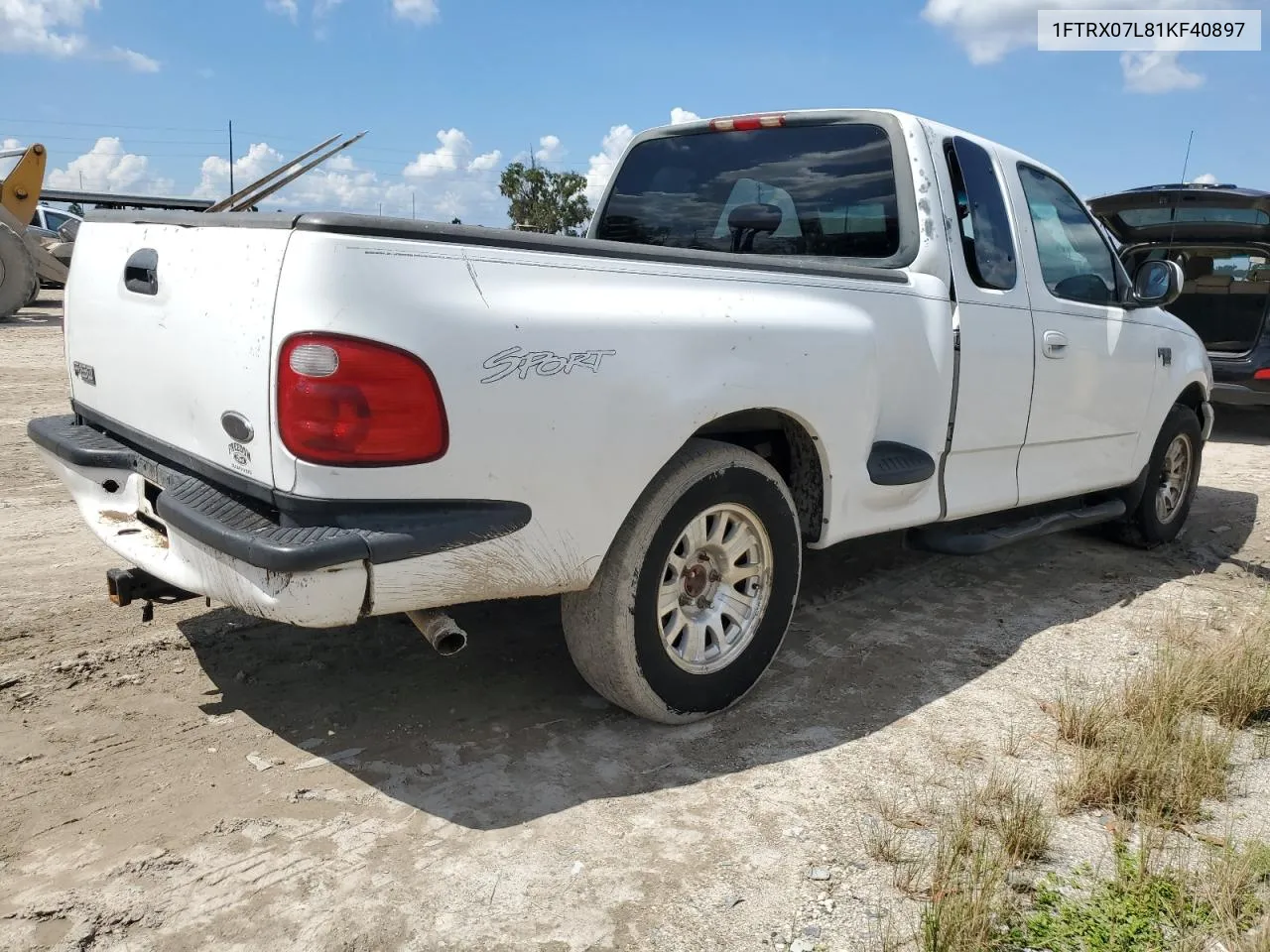 2001 Ford F150 VIN: 1FTRX07L81KF40897 Lot: 73887094