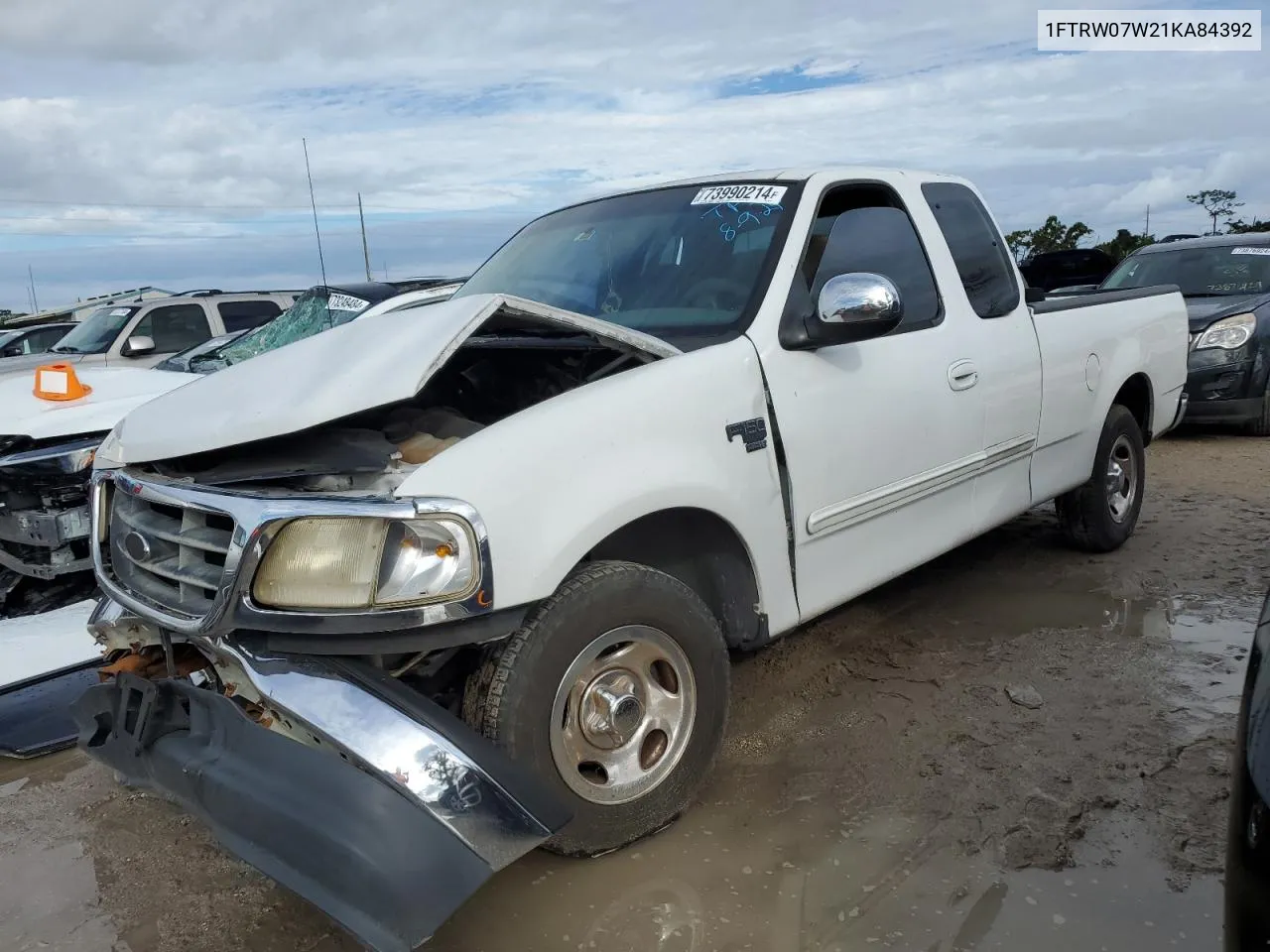 2001 Ford F150 Supercrew VIN: 1FTRW07W21KA84392 Lot: 73990214