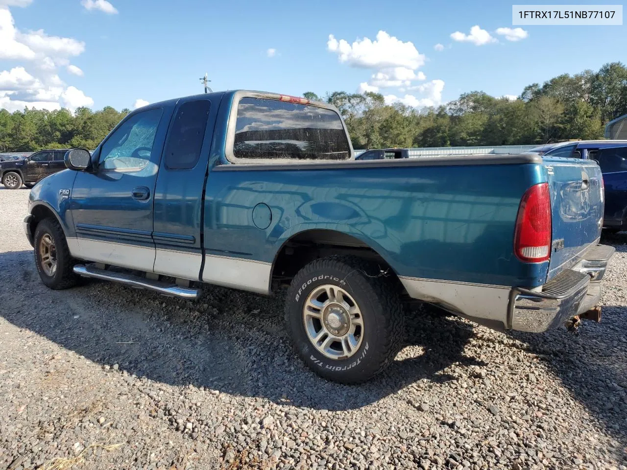 2001 Ford F150 VIN: 1FTRX17L51NB77107 Lot: 74119274