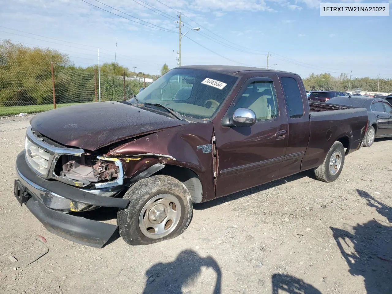 2001 Ford F150 VIN: 1FTRX17W21NA25022 Lot: 74440564