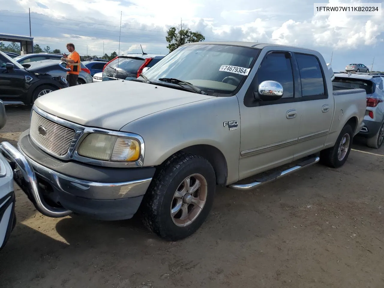 2001 Ford F150 Supercrew VIN: 1FTRW07W11KB20234 Lot: 74679364