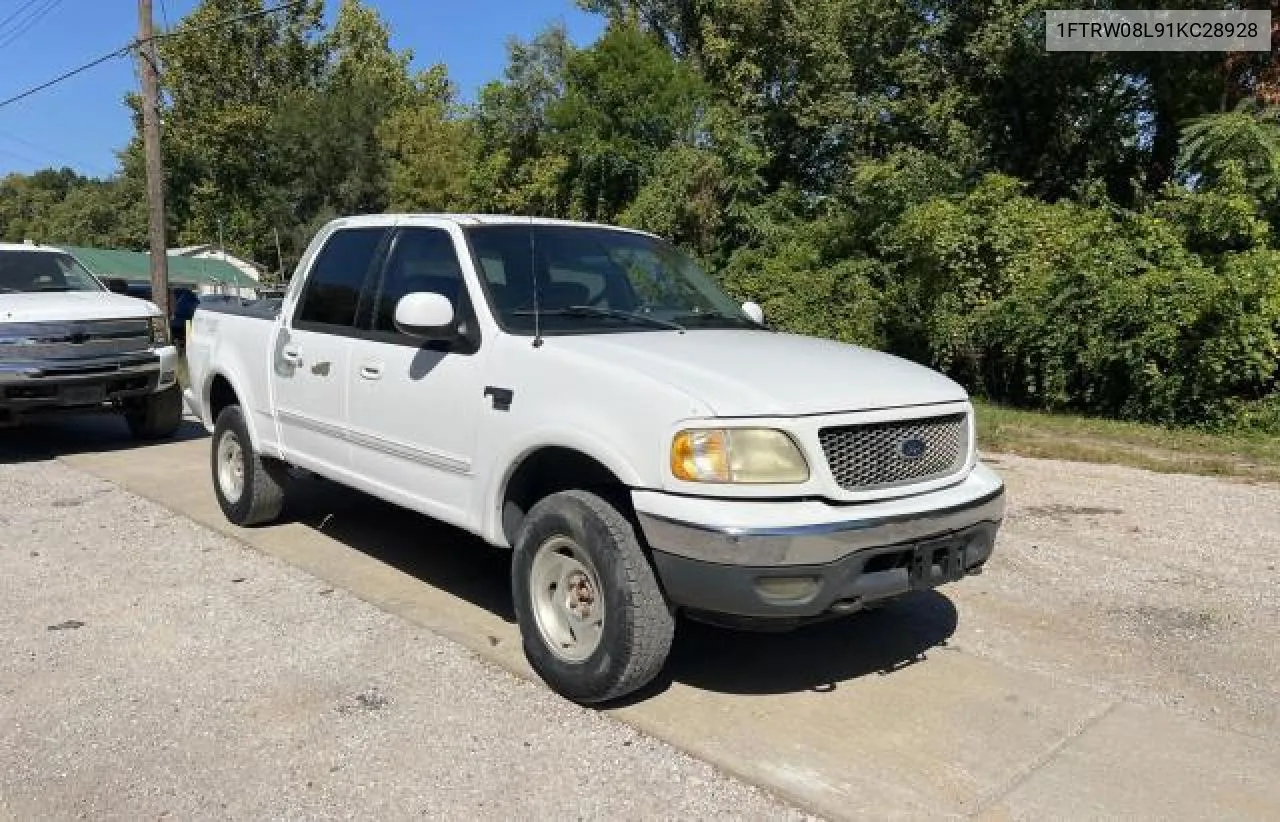 2001 Ford F150 Supercrew VIN: 1FTRW08L91KC28928 Lot: 74771894