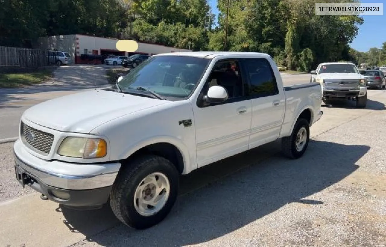 2001 Ford F150 Supercrew VIN: 1FTRW08L91KC28928 Lot: 74771894