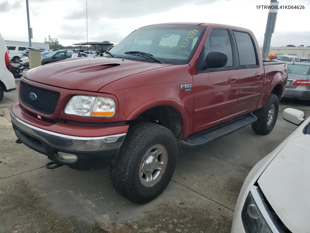 2001 Ford F150 Supercrew VIN: 1FTRW08L41KD64626 Lot: 74874234