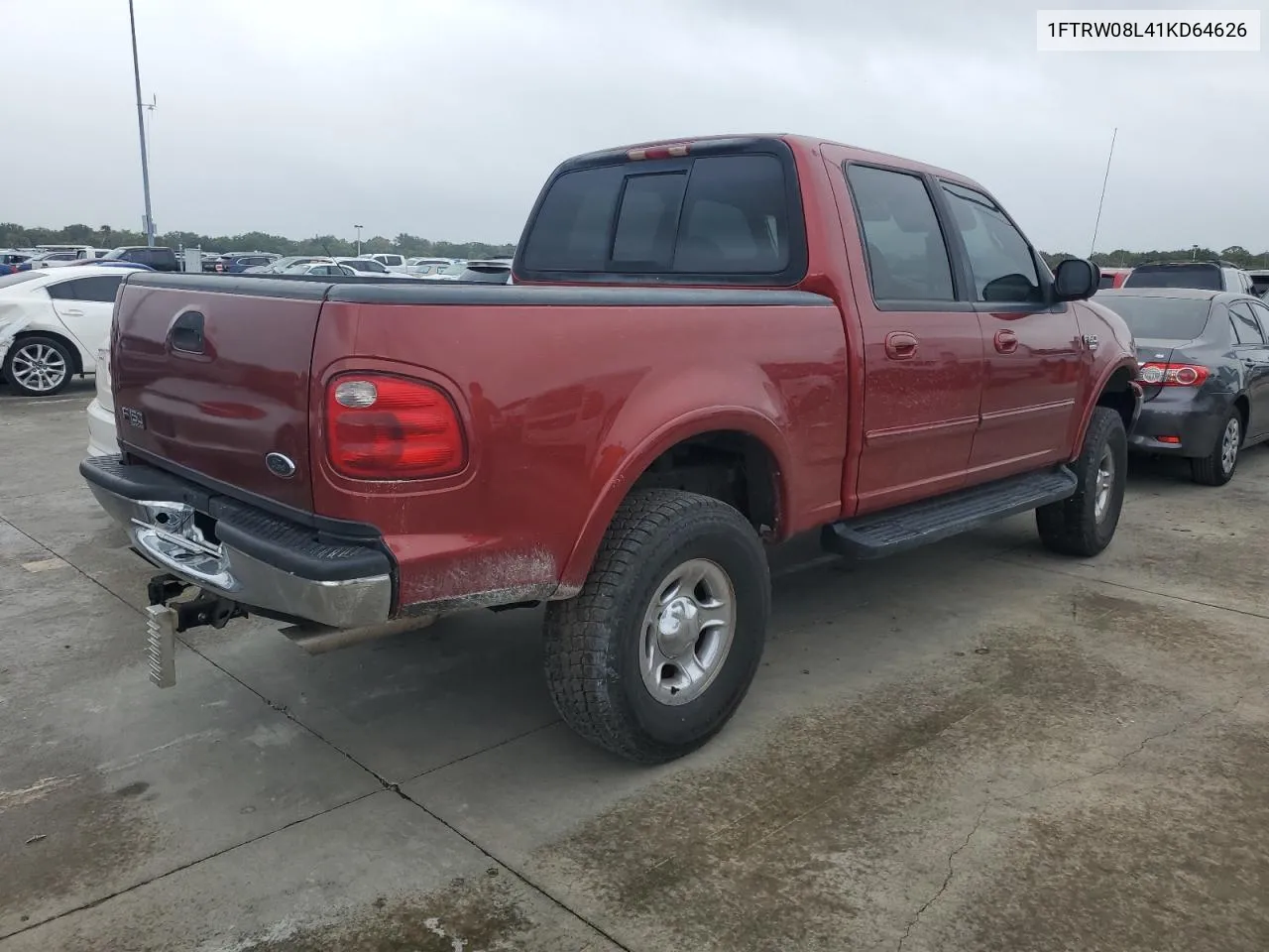 2001 Ford F150 Supercrew VIN: 1FTRW08L41KD64626 Lot: 74874234