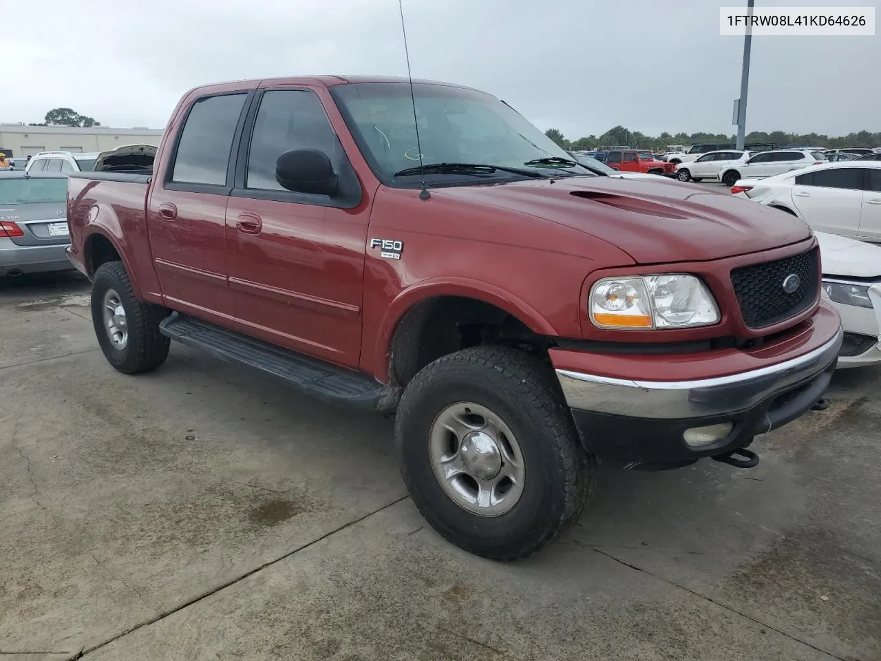 2001 Ford F150 Supercrew VIN: 1FTRW08L41KD64626 Lot: 74874234