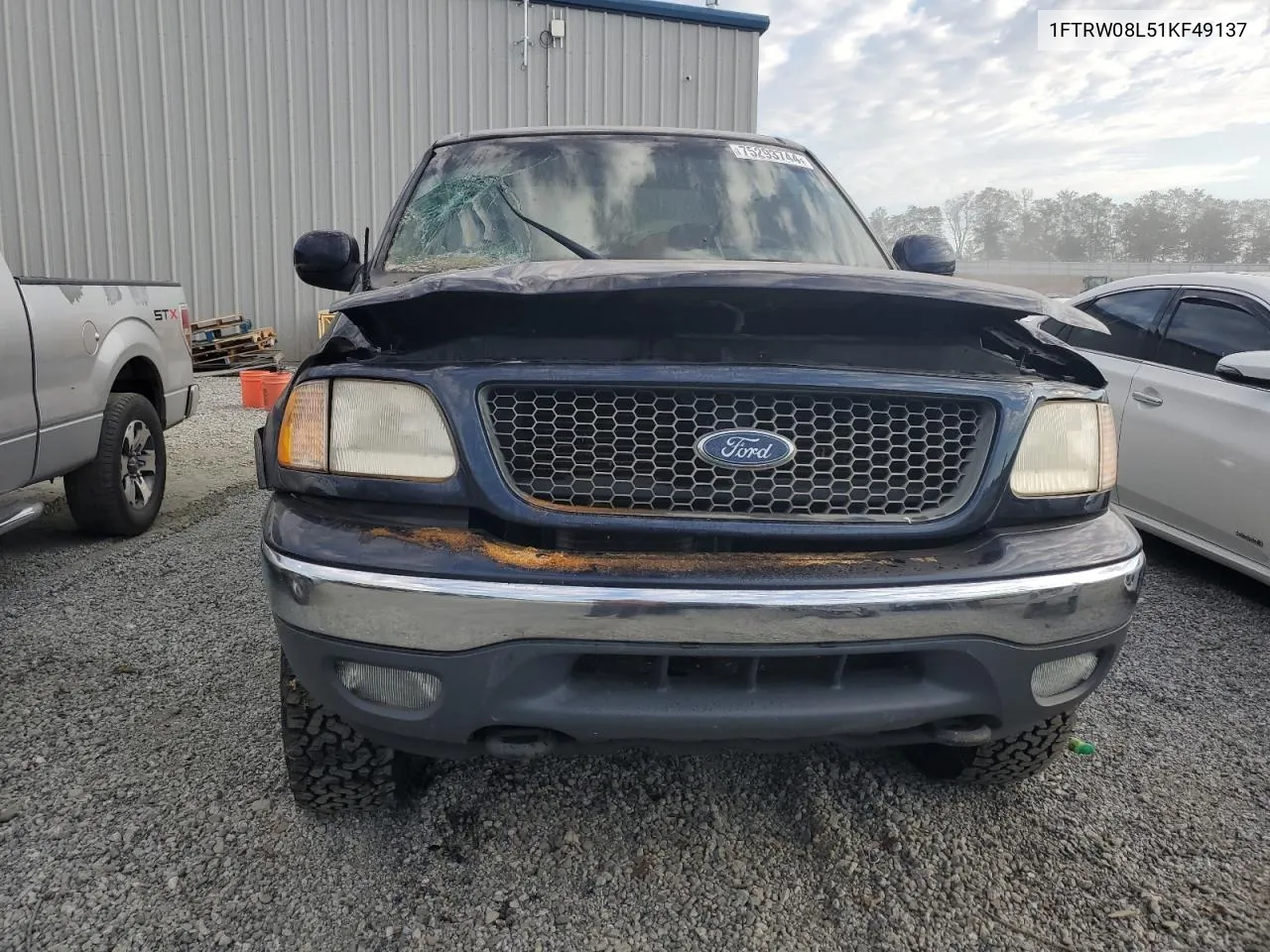 2001 Ford F150 Supercrew VIN: 1FTRW08L51KF49137 Lot: 75293744