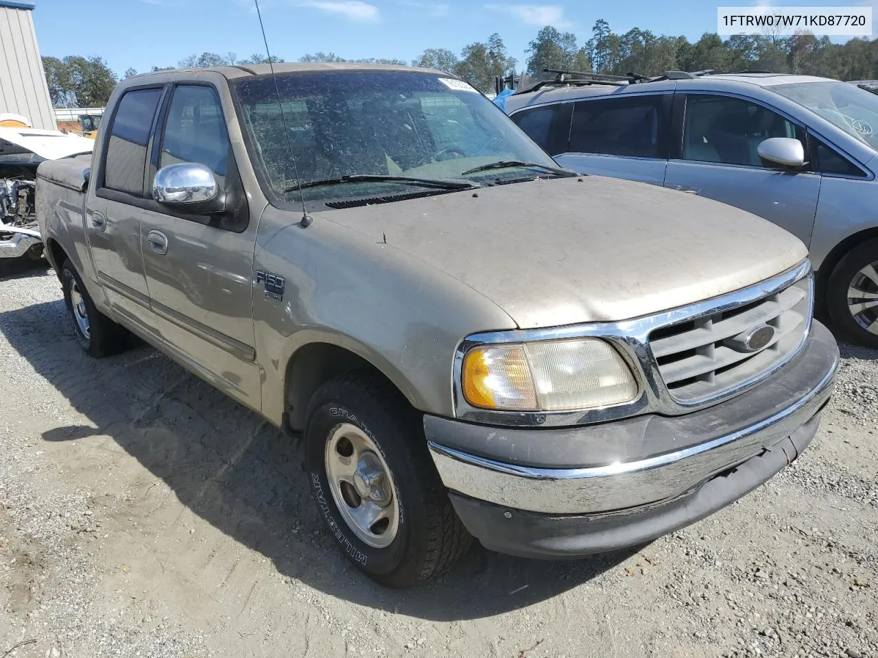 2001 Ford F150 Supercrew VIN: 1FTRW07W71KD87720 Lot: 76105594