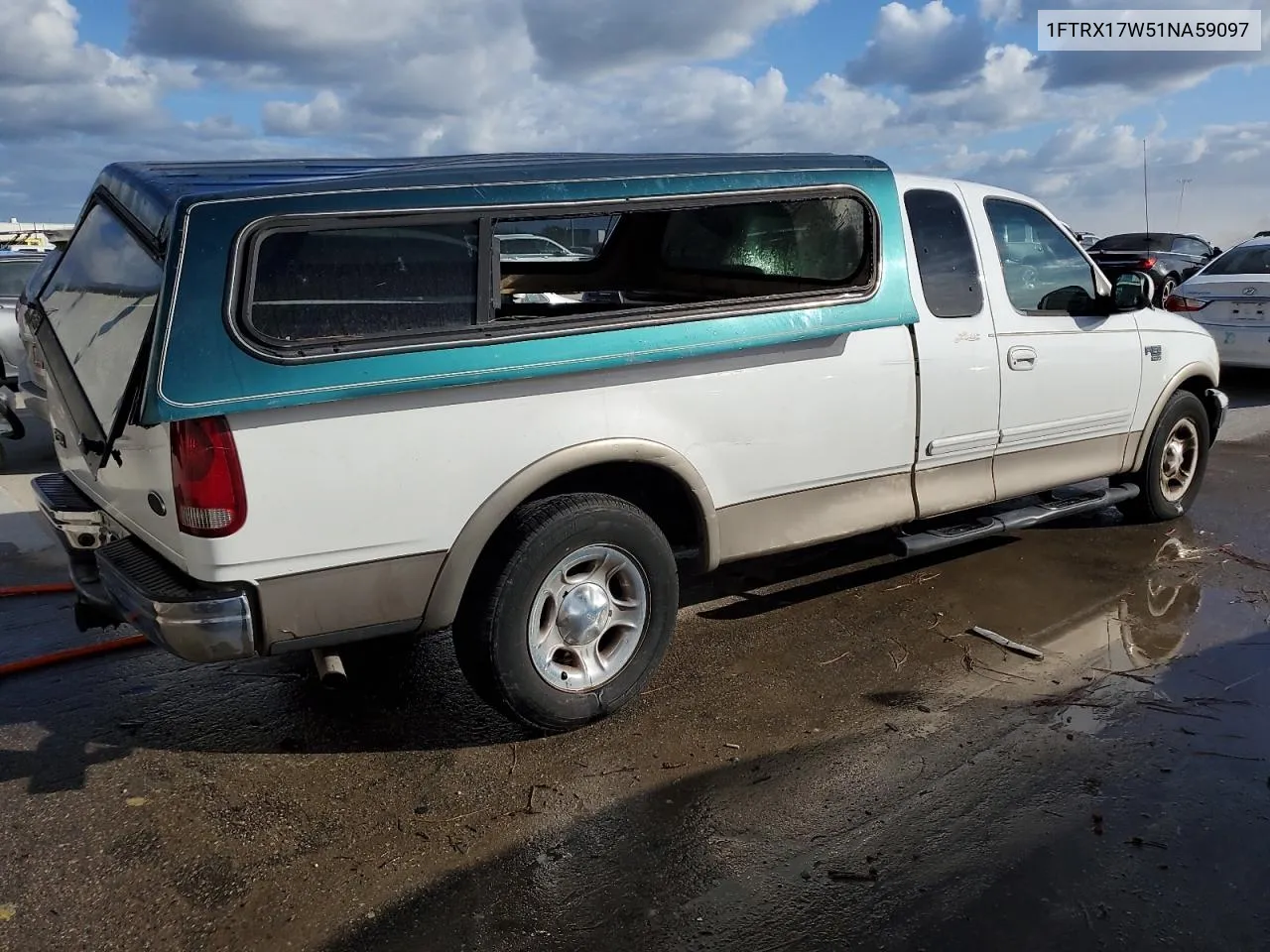 2001 Ford F150 VIN: 1FTRX17W51NA59097 Lot: 76157724