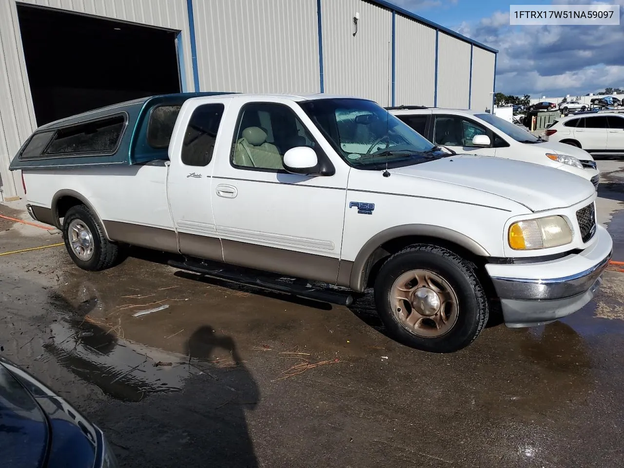 2001 Ford F150 VIN: 1FTRX17W51NA59097 Lot: 76157724