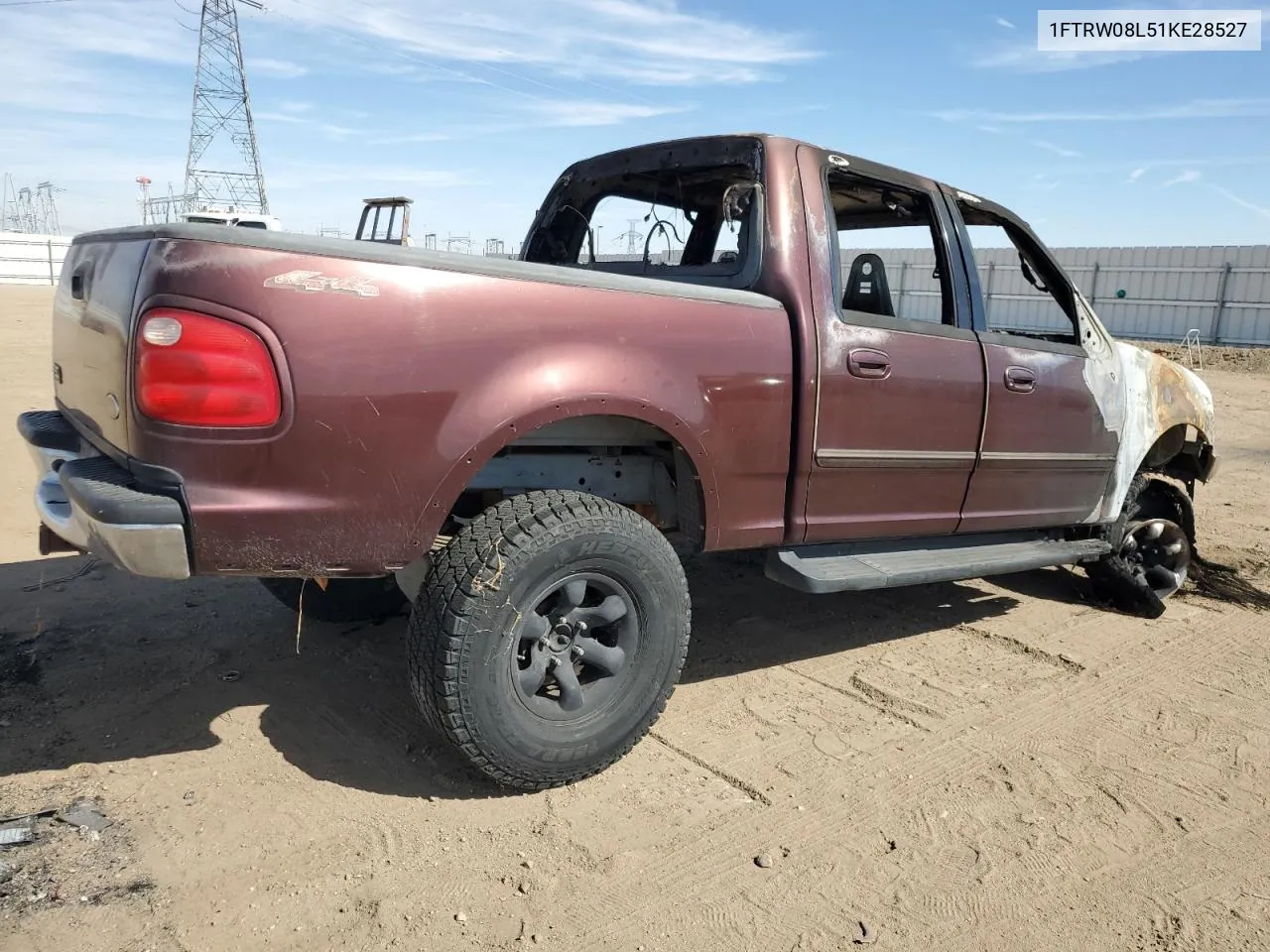 2001 Ford F150 Supercrew VIN: 1FTRW08L51KE28527 Lot: 76358104