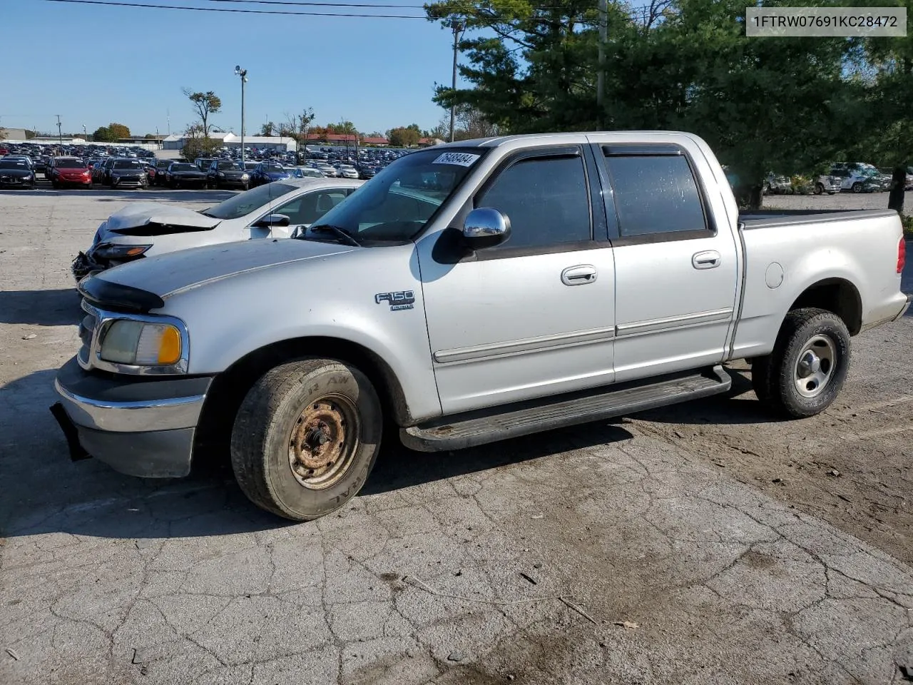 2001 Ford F150 Supercrew VIN: 1FTRW07691KC28472 Lot: 76488484