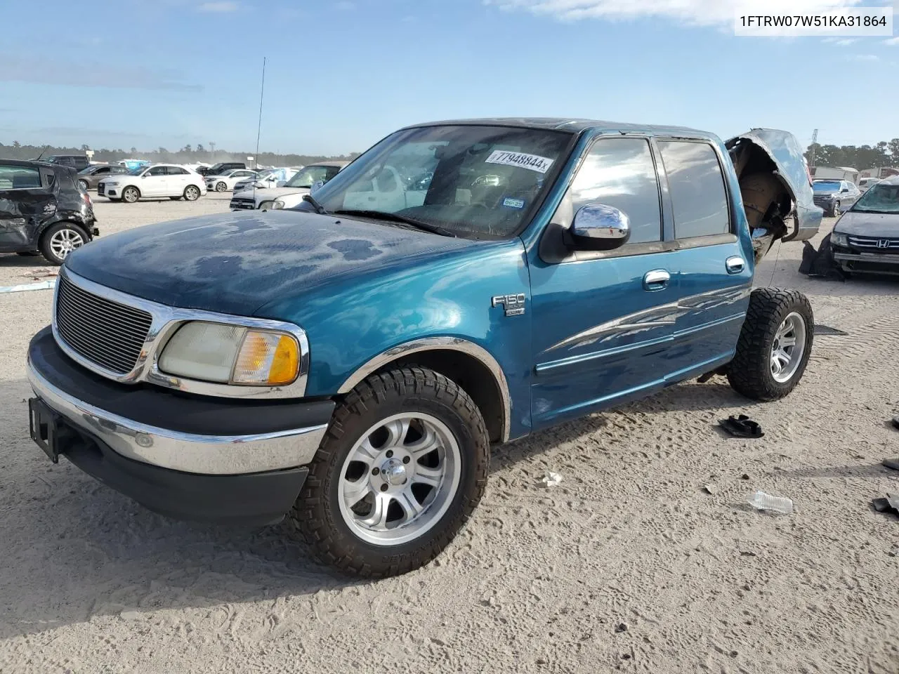 2001 Ford F150 Supercrew VIN: 1FTRW07W51KA31864 Lot: 77948844