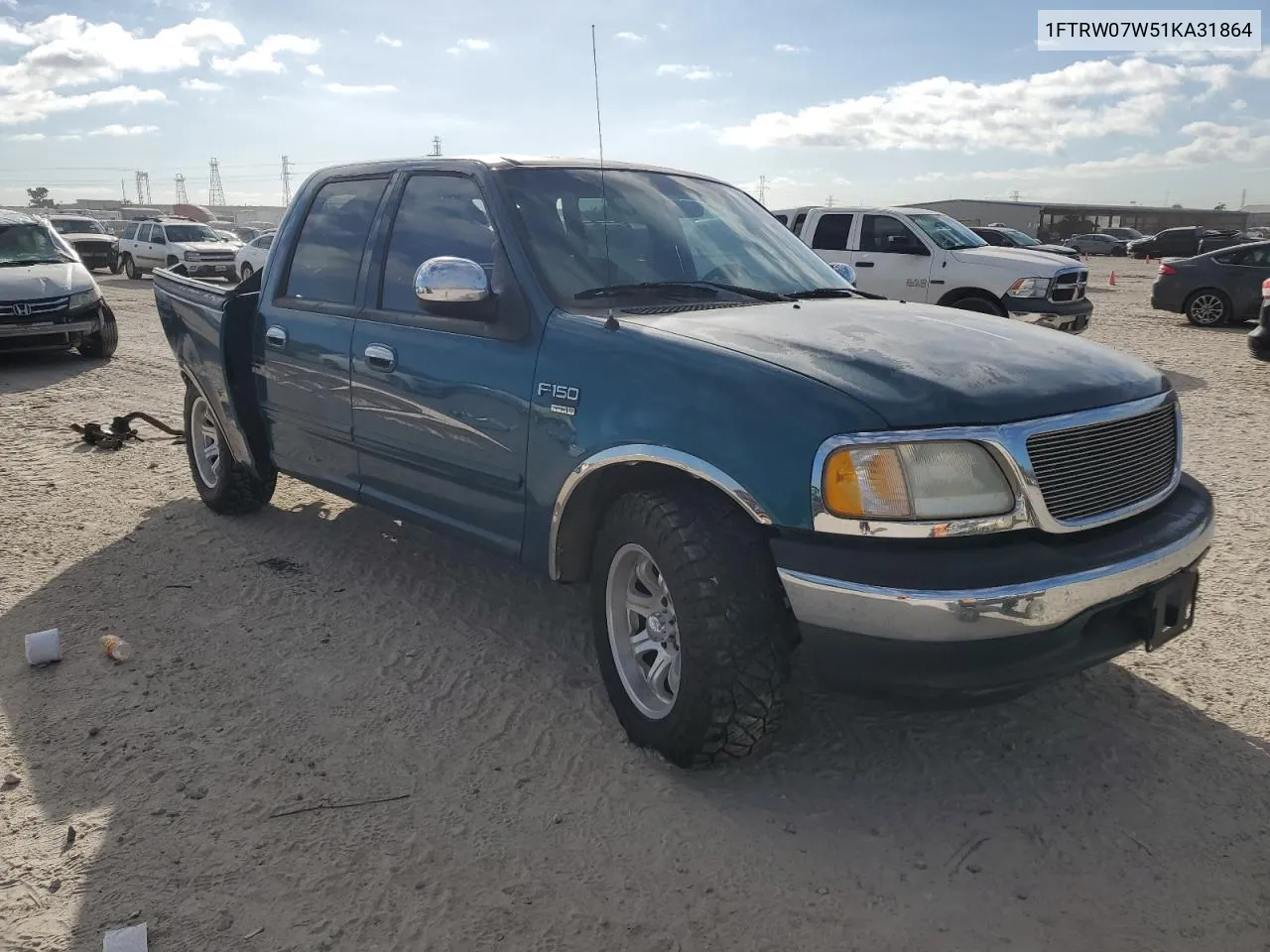 2001 Ford F150 Supercrew VIN: 1FTRW07W51KA31864 Lot: 77948844