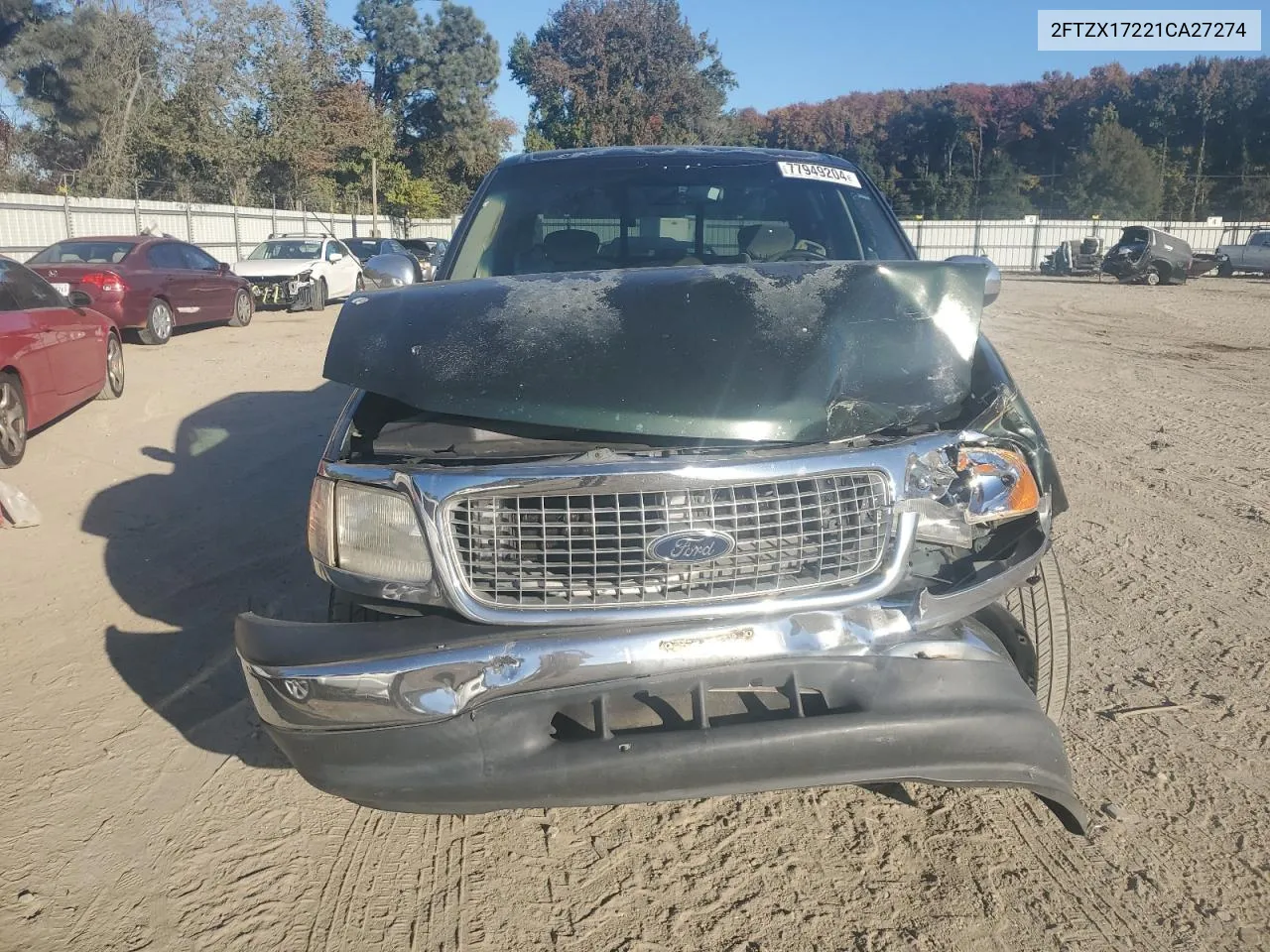 2001 Ford F150 VIN: 2FTZX17221CA27274 Lot: 77949204