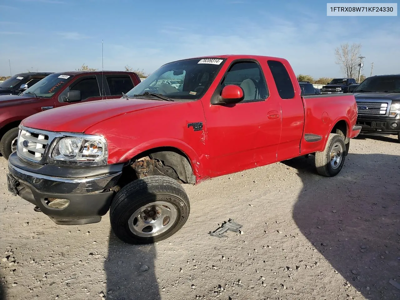 2001 Ford F150 VIN: 1FTRX08W71KF24330 Lot: 78209314