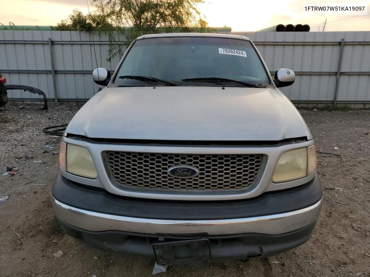 2001 Ford F150 Supercrew VIN: 1FTRW07W51KA19097 Lot: 78262424