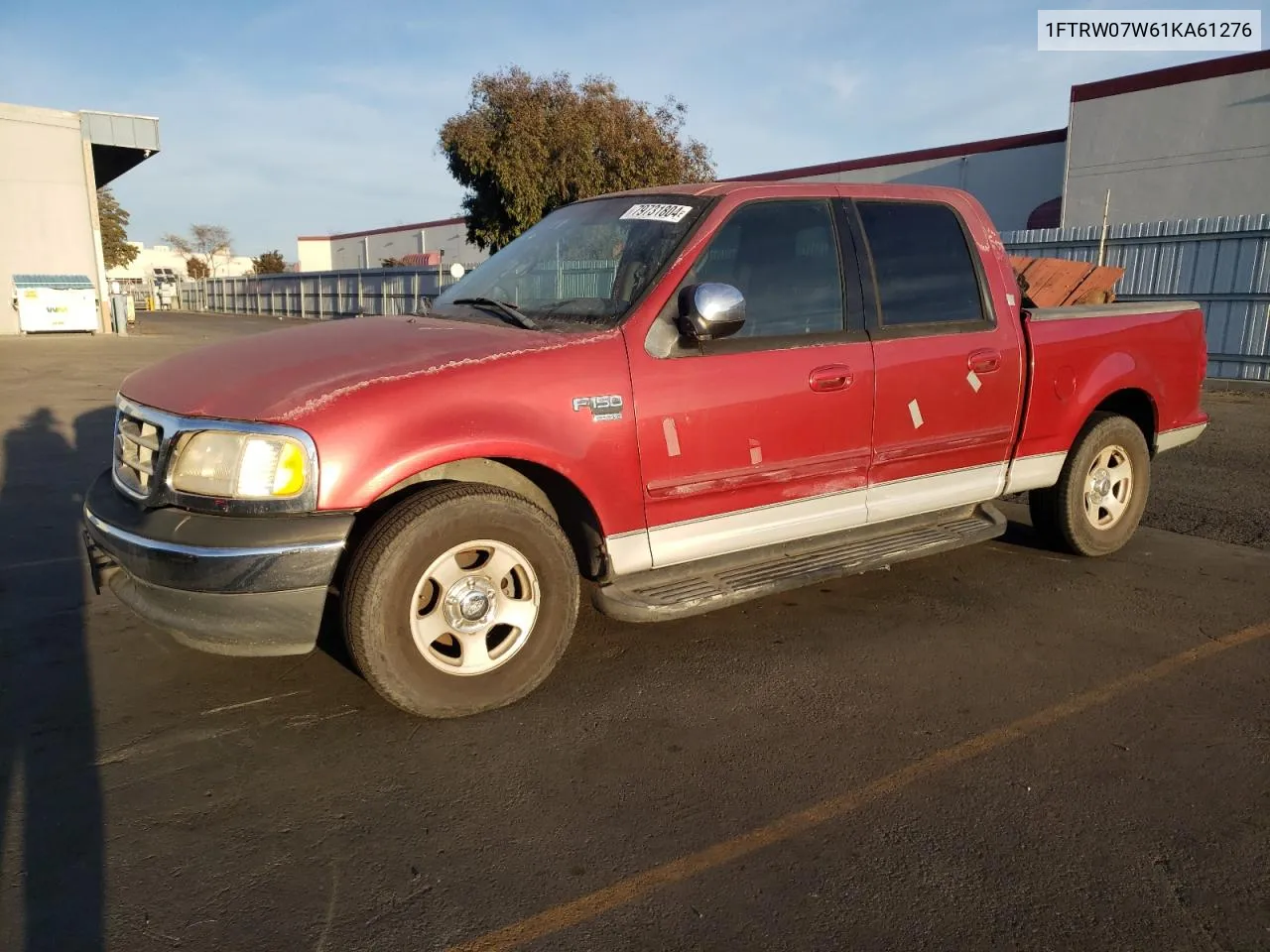 2001 Ford F150 Supercrew VIN: 1FTRW07W61KA61276 Lot: 79731804