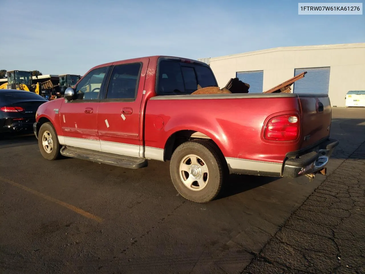 2001 Ford F150 Supercrew VIN: 1FTRW07W61KA61276 Lot: 79731804