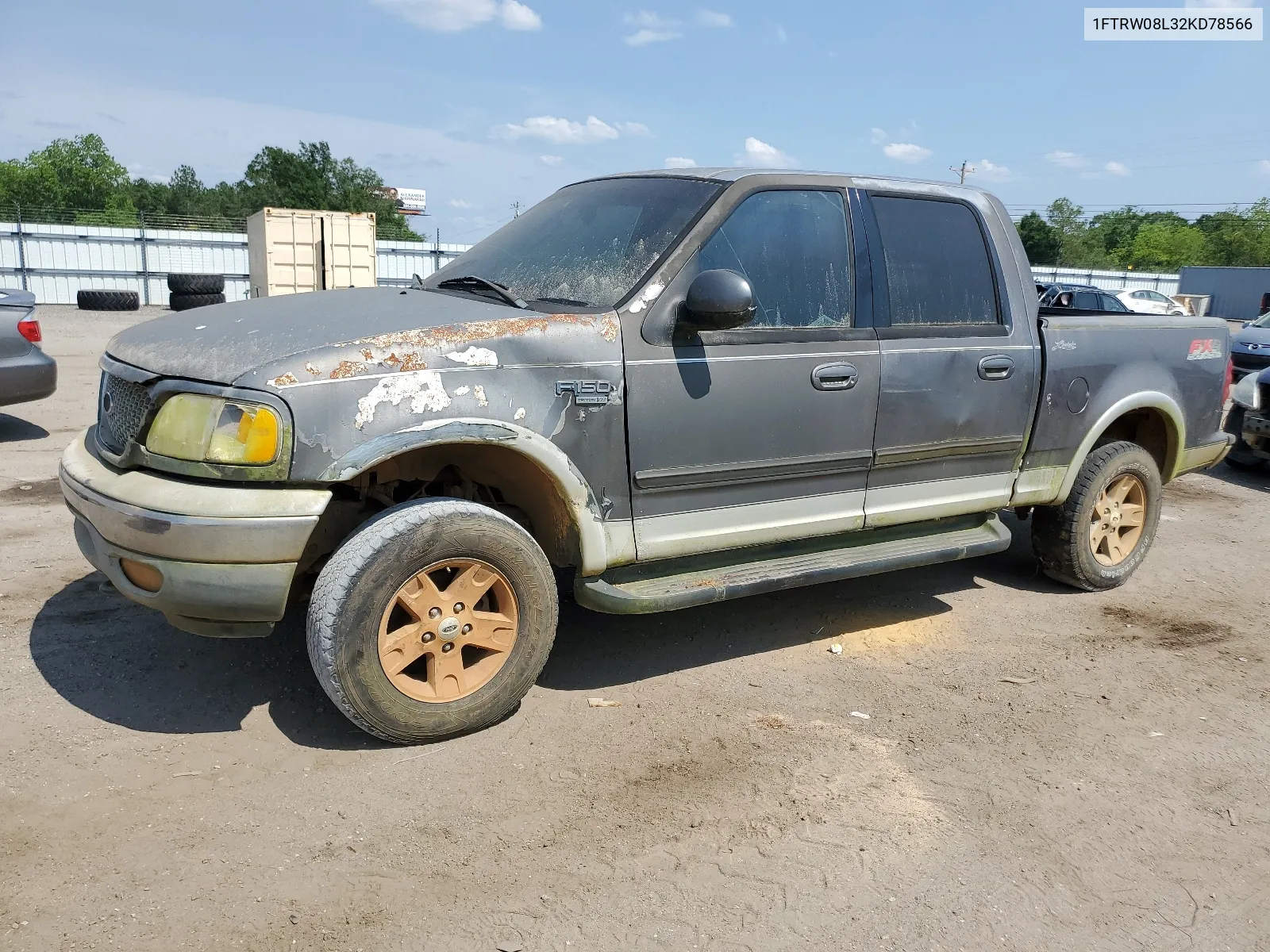 2002 Ford F150 Supercrew VIN: 1FTRW08L32KD78566 Lot: 53539164