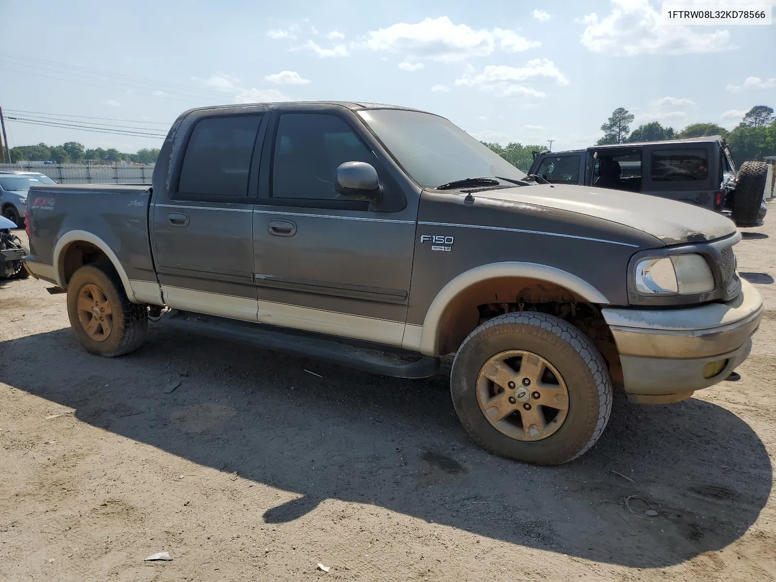 2002 Ford F150 Supercrew VIN: 1FTRW08L32KD78566 Lot: 53539164