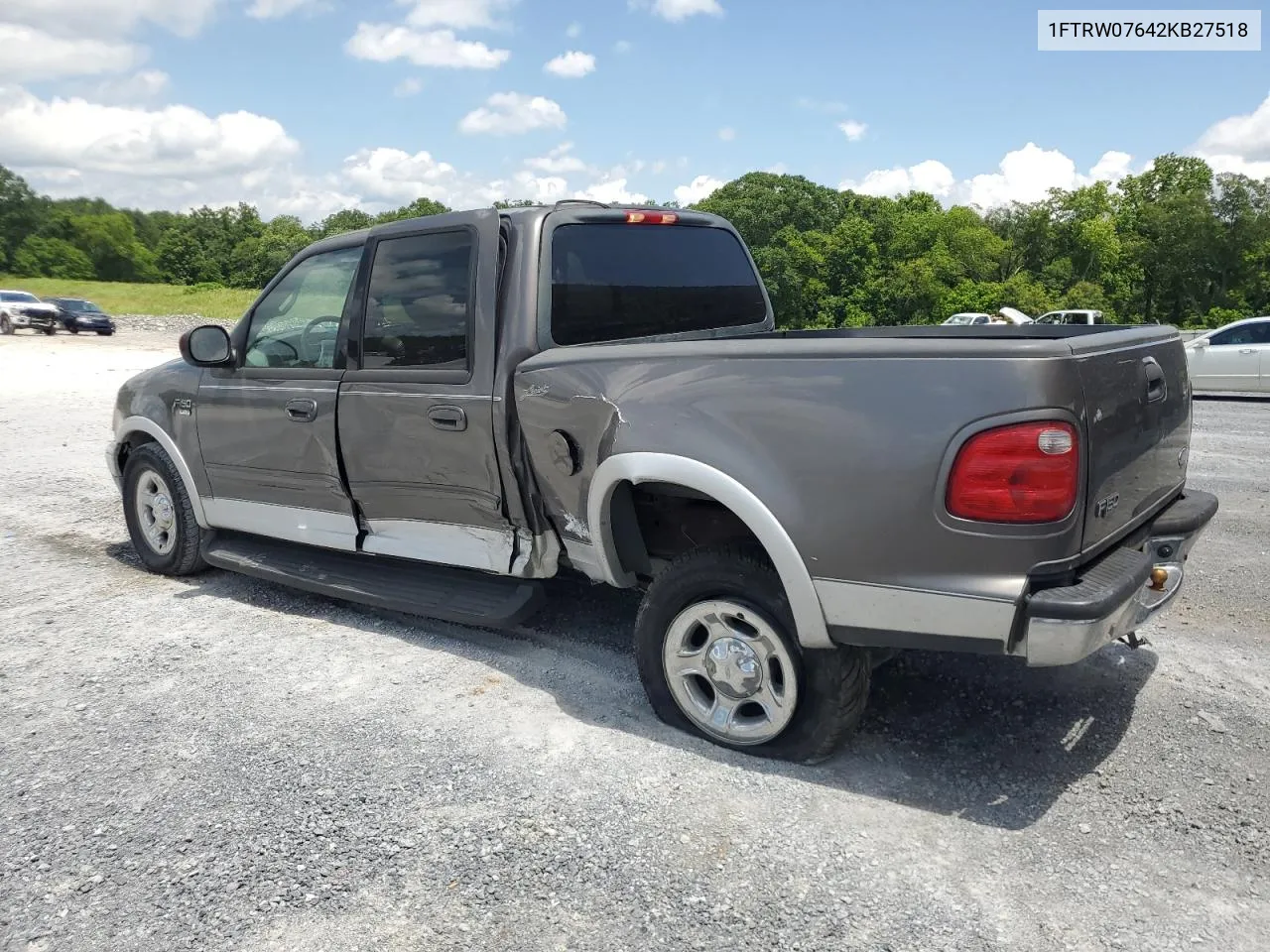 2002 Ford F150 Supercrew VIN: 1FTRW07642KB27518 Lot: 57572274