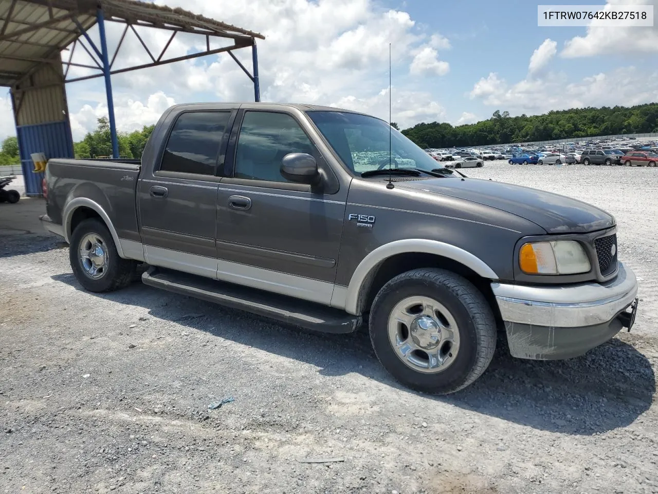 2002 Ford F150 Supercrew VIN: 1FTRW07642KB27518 Lot: 57572274