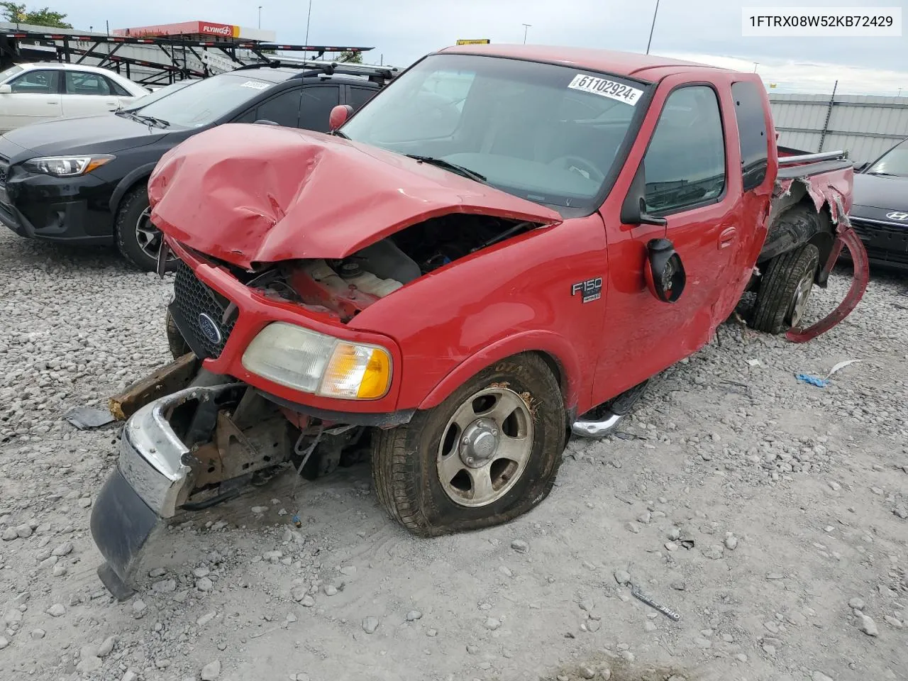 2002 Ford F150 VIN: 1FTRX08W52KB72429 Lot: 61102924