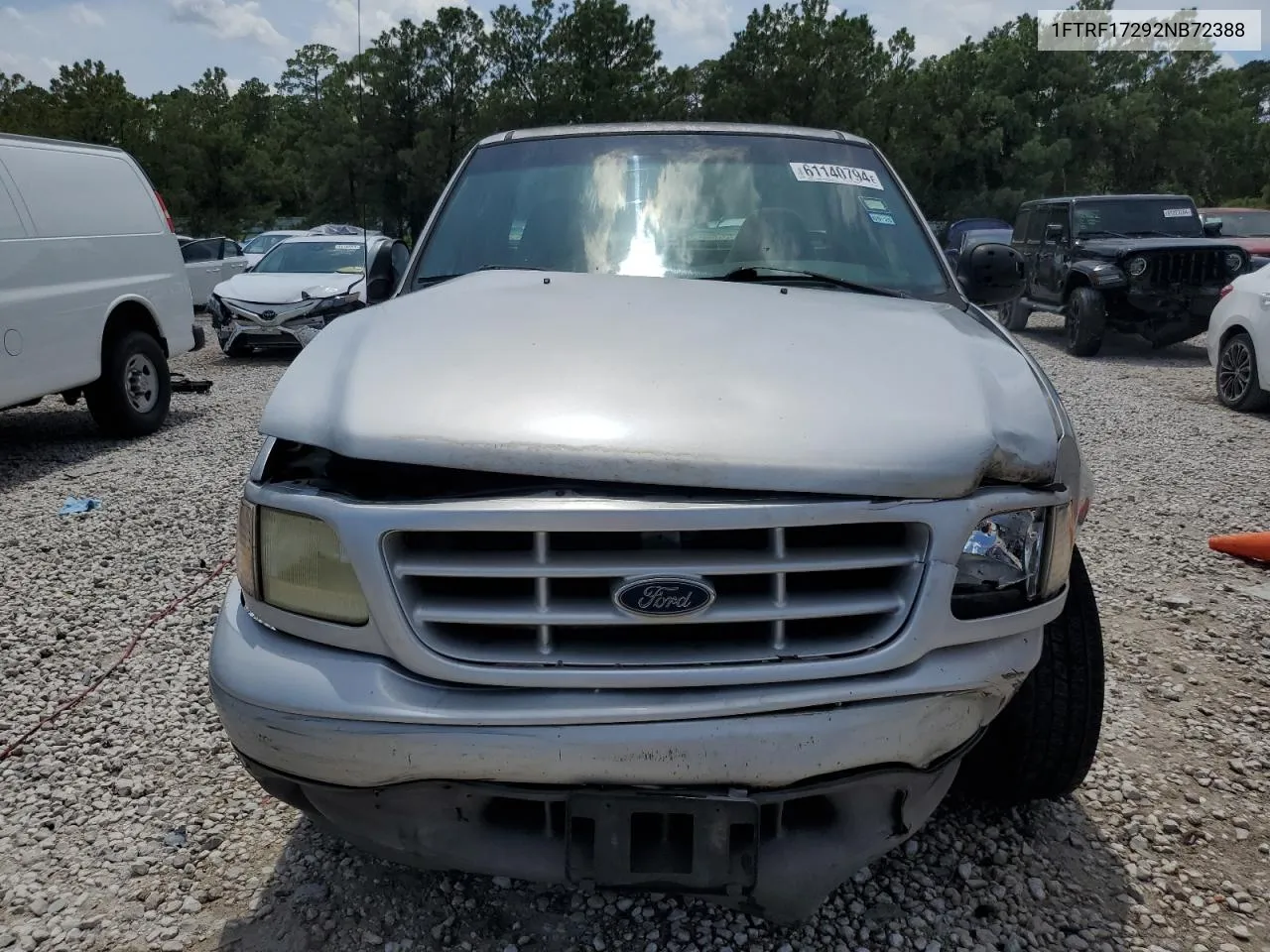 2002 Ford F150 VIN: 1FTRF17292NB72388 Lot: 61140794