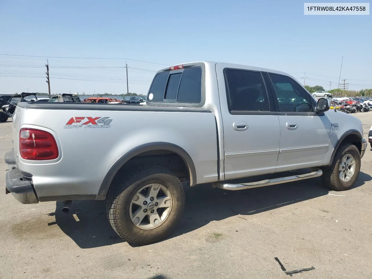 2002 Ford F150 Supercrew VIN: 1FTRW08L42KA47558 Lot: 65479604