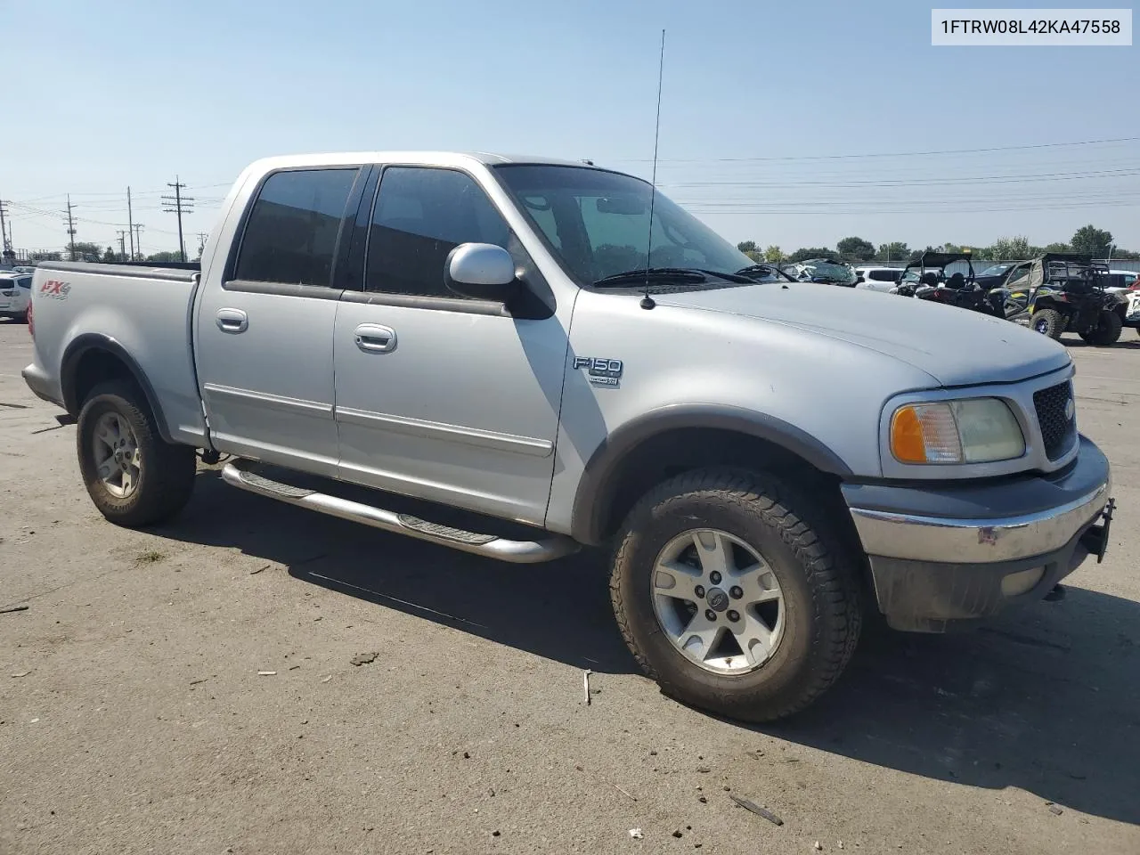 2002 Ford F150 Supercrew VIN: 1FTRW08L42KA47558 Lot: 65479604