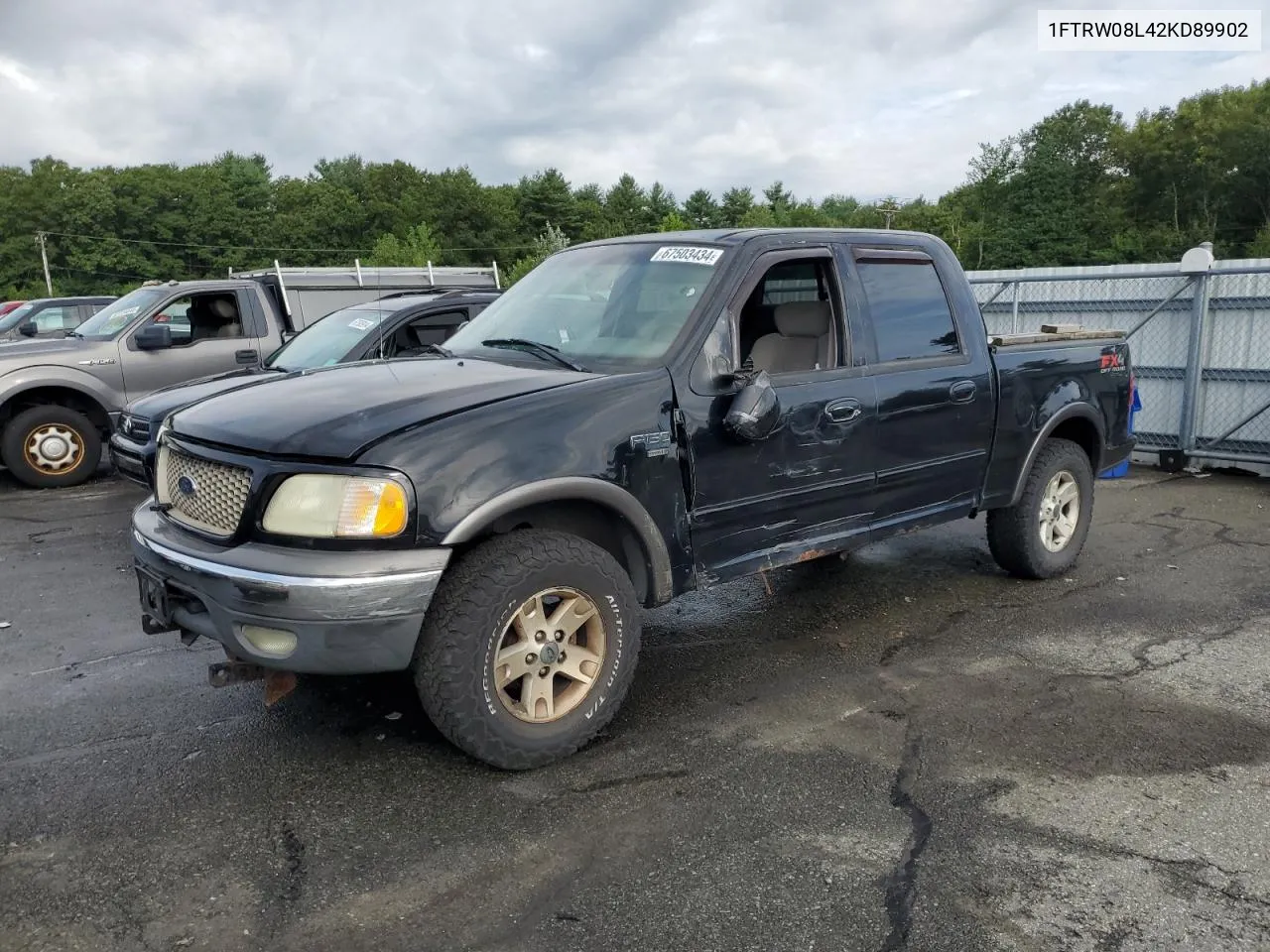 2002 Ford F150 Supercrew VIN: 1FTRW08L42KD89902 Lot: 67503434