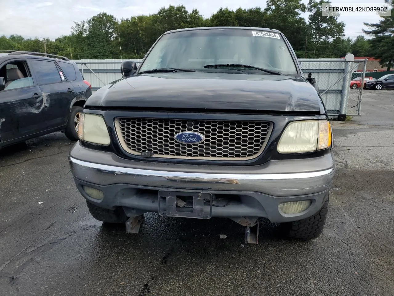 2002 Ford F150 Supercrew VIN: 1FTRW08L42KD89902 Lot: 67503434