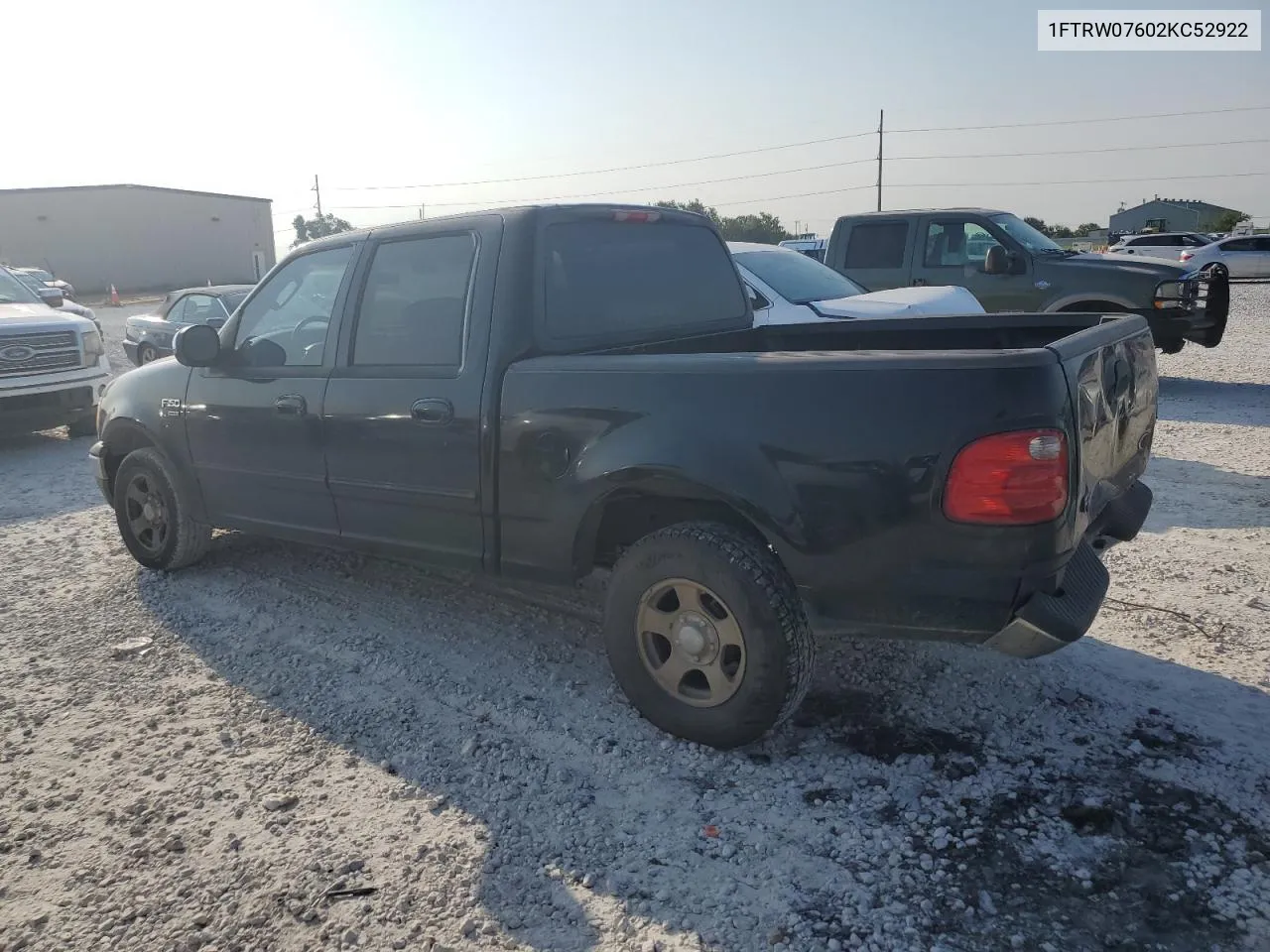 2002 Ford F150 Supercrew VIN: 1FTRW07602KC52922 Lot: 68519424