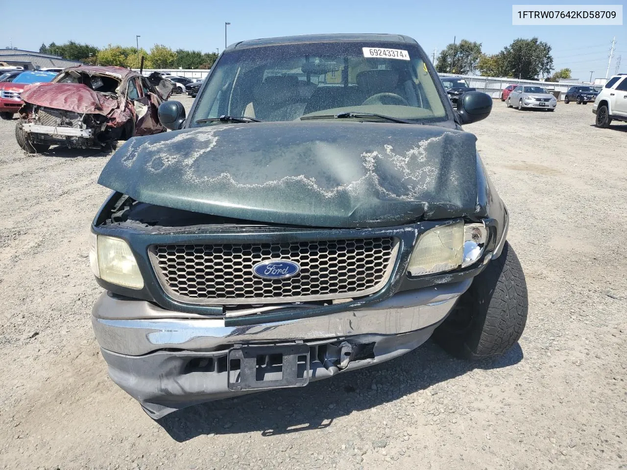 2002 Ford F150 Supercrew VIN: 1FTRW07642KD58709 Lot: 69243374