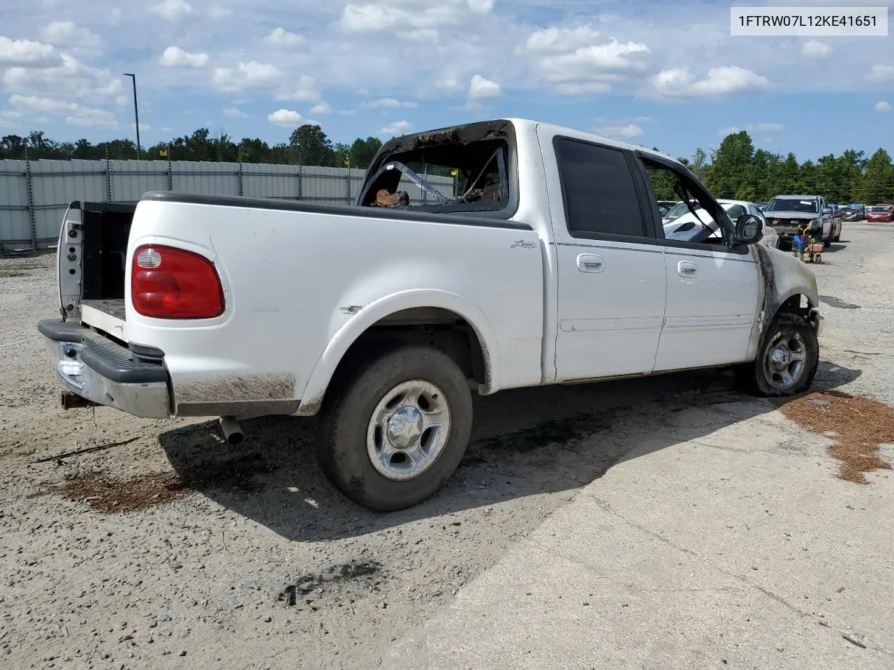 2002 Ford F150 Supercrew VIN: 1FTRW07L12KE41651 Lot: 69684294