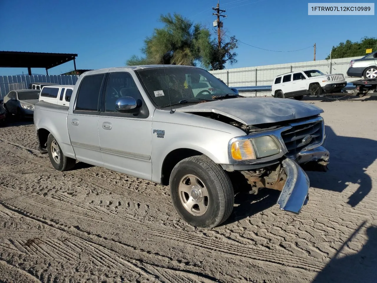 2002 Ford F150 Supercrew VIN: 1FTRW07L12KC10989 Lot: 69720154