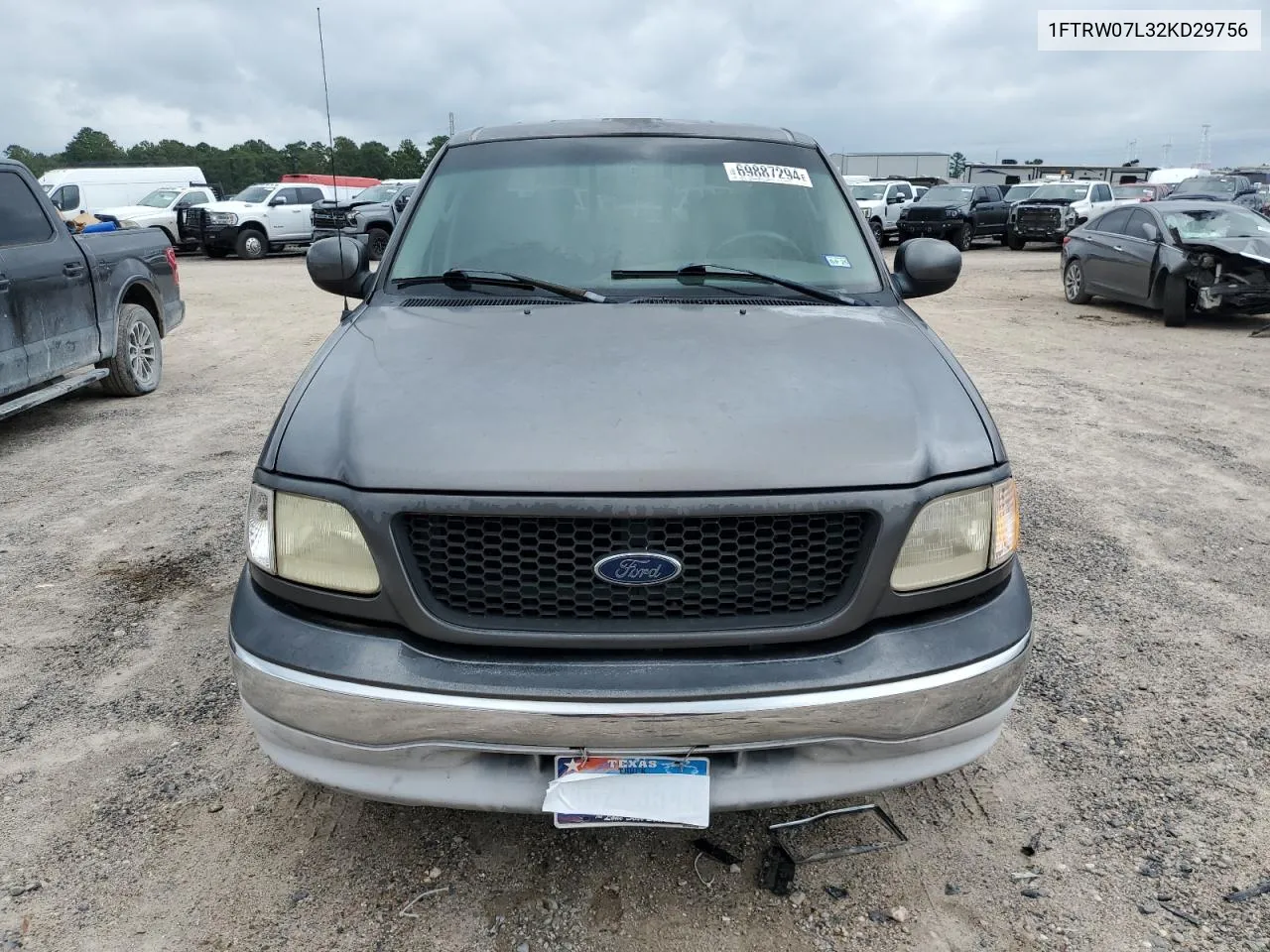 2002 Ford F150 Supercrew VIN: 1FTRW07L32KD29756 Lot: 69887294