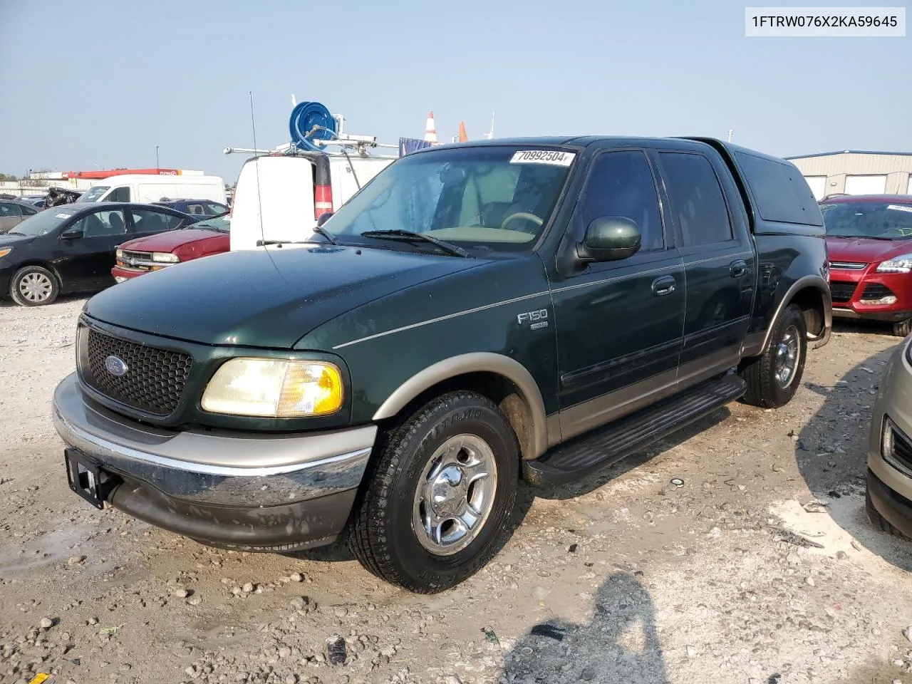 2002 Ford F150 Supercrew VIN: 1FTRW076X2KA59645 Lot: 70992504