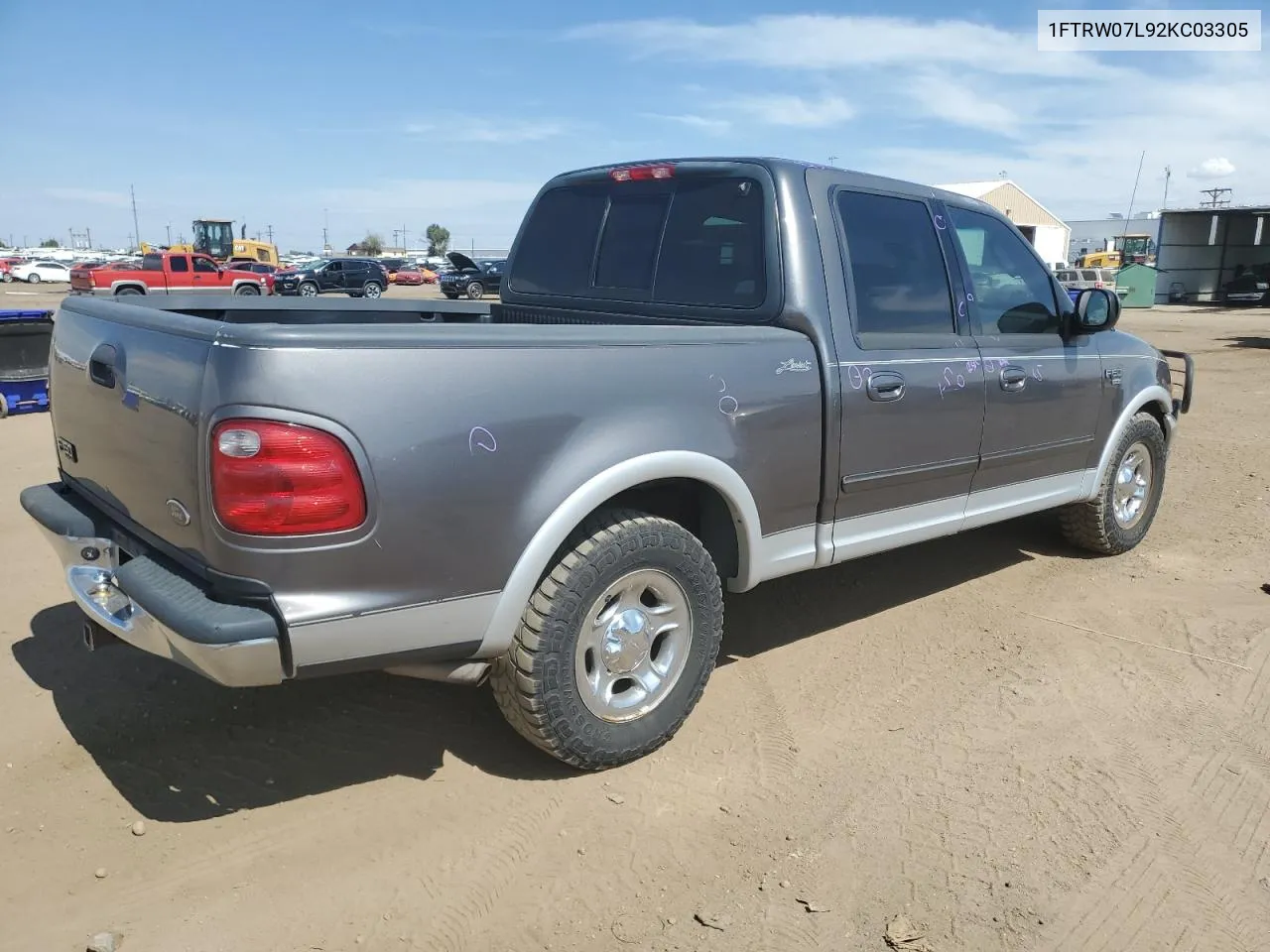 2002 Ford F150 Supercrew VIN: 1FTRW07L92KC03305 Lot: 71321254