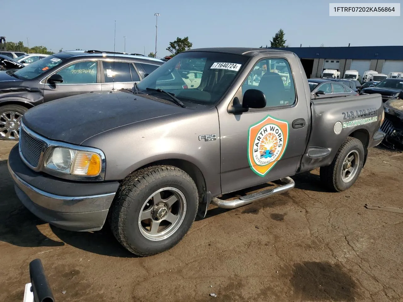 2002 Ford F150 VIN: 1FTRF07202KA56864 Lot: 71640724