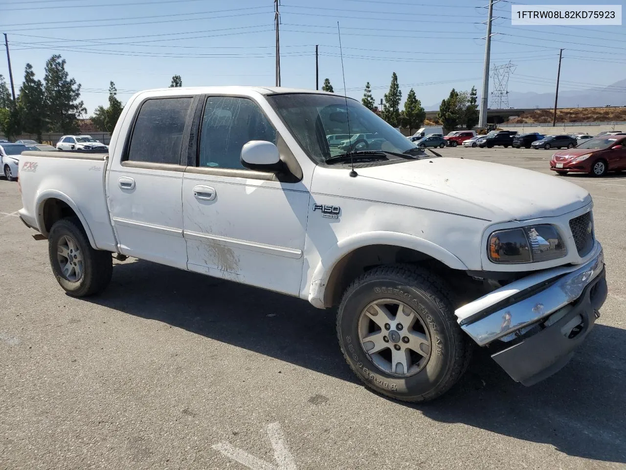 2002 Ford F150 Supercrew VIN: 1FTRW08L82KD75923 Lot: 72031854